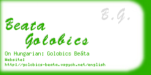 beata golobics business card