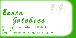 beata golobics business card